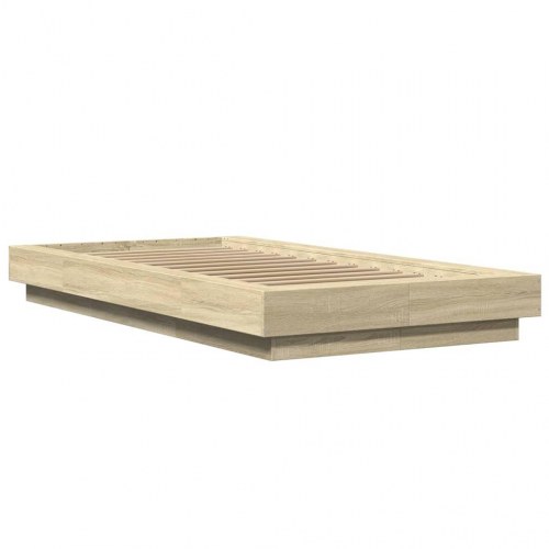 Sengeramme med LED-lys 75 x 190 cm - sonoma-eg