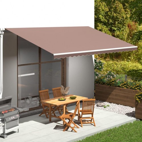 Udskiftningsdug til markise 5×3 m - brun polyester