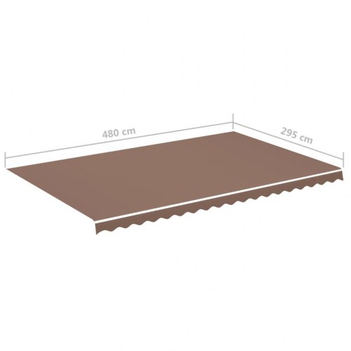 Udskiftningsdug til markise 5×3 m - brun polyester
