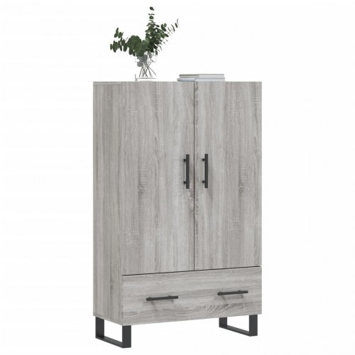 Skab med skuffe 69,5×31×115 cm - grå sonoma-eg, metalben