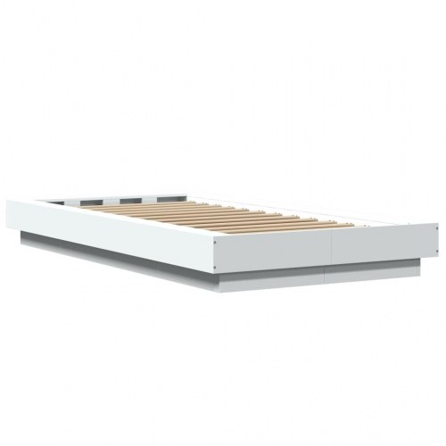 Sengeramme med LED-lys 75 x 190 cm - hvid