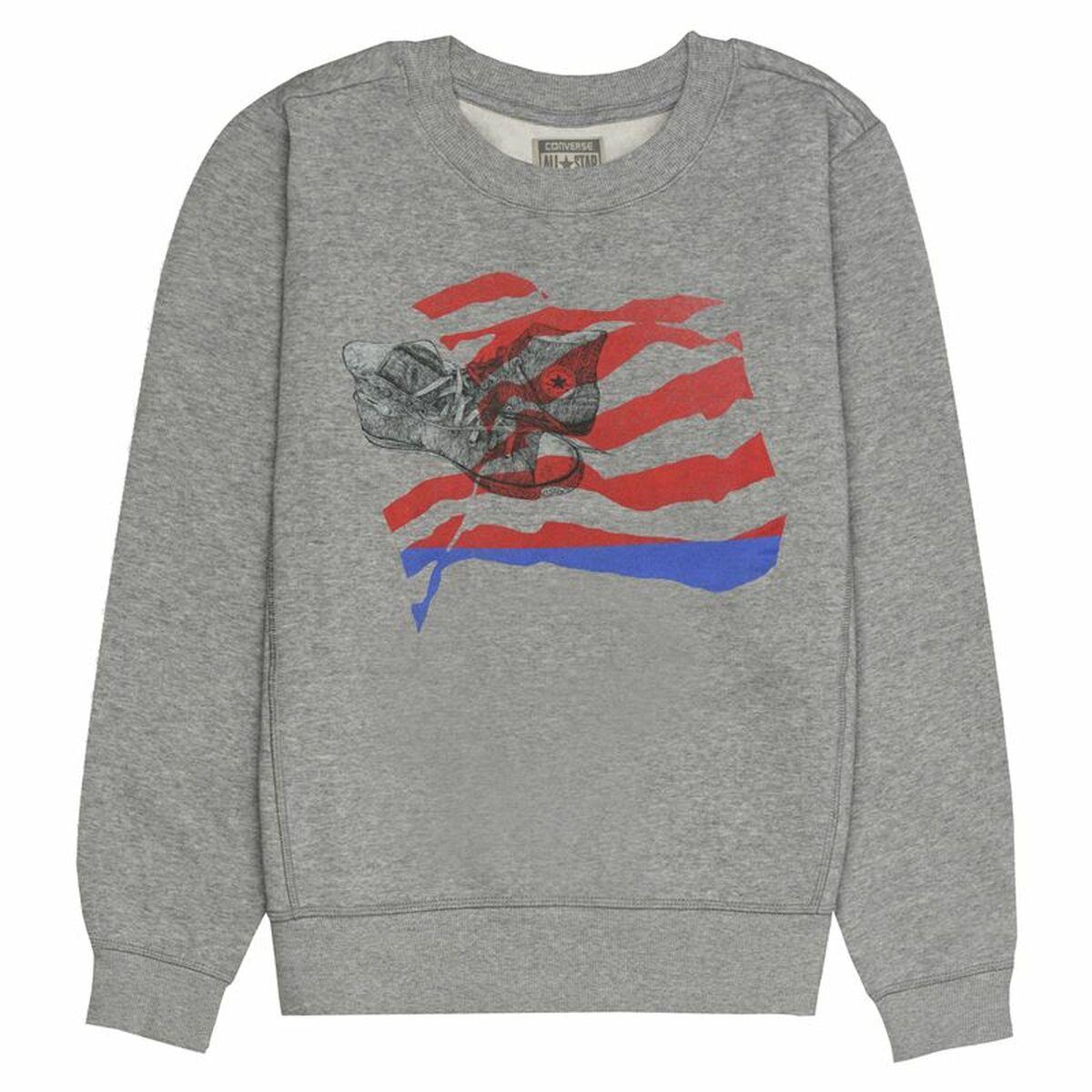 Sweaters Uden Hætte Til Mænd Converse Graphic Fleece Crew Lysegrå Xl