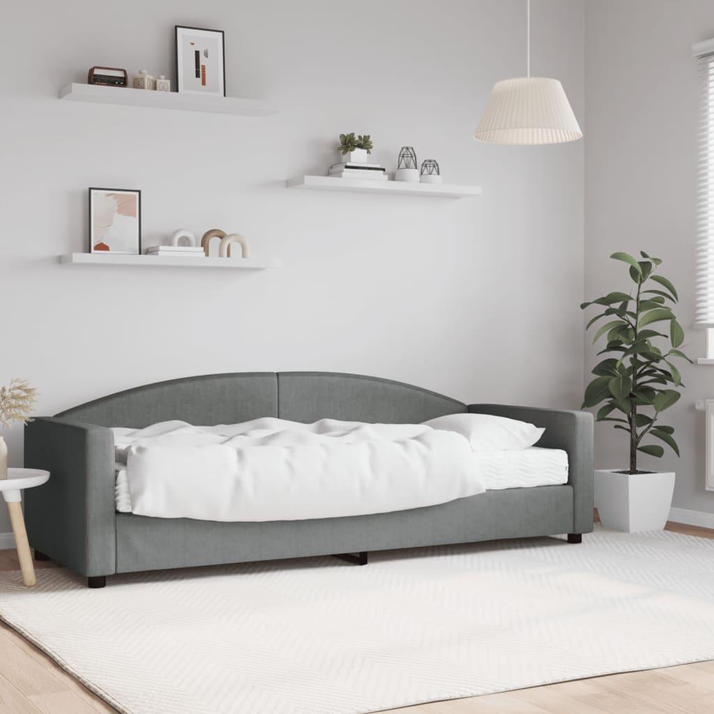 Daybed med madras 80x200 cm stof mørkegrå billede