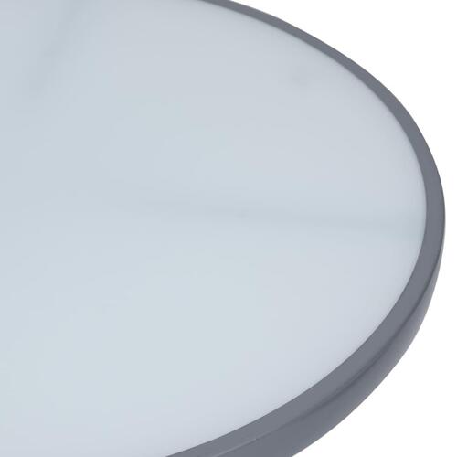 Havebord 60 cm stål og glas lysegrå