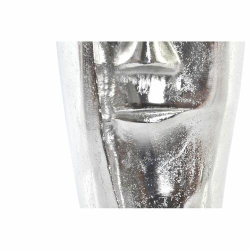 Vase 15 x 13 x 31 cm Ansigt Sølvfarvet Aluminium Moderne