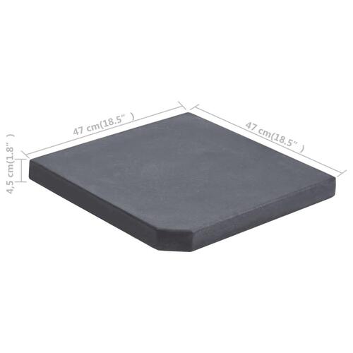 Vægtplade til parasol granit 25 kg firkantet sort