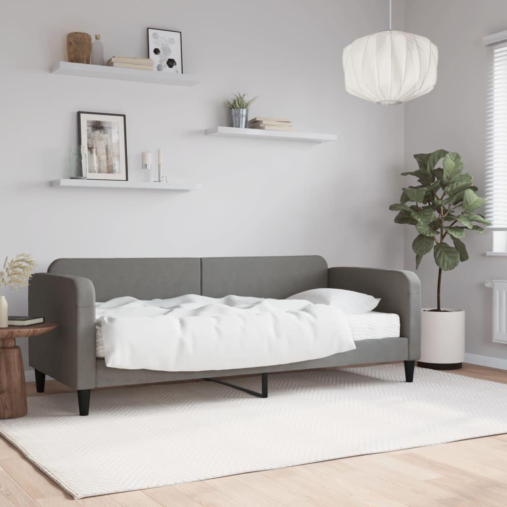 Daybed med madras 80x200 cm stof mørkegrå