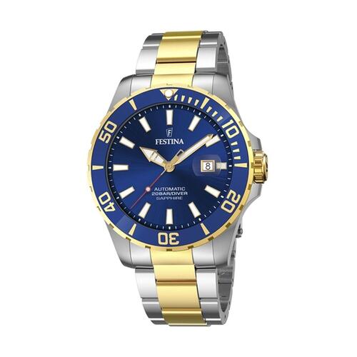 Festina herreur F20532/1 - automatisk dykkerlook i stål/guld