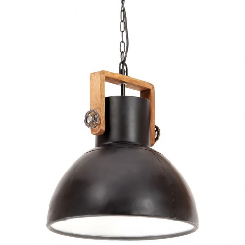 Industriel hængelampe 40 cm E27 - mat sort og brun