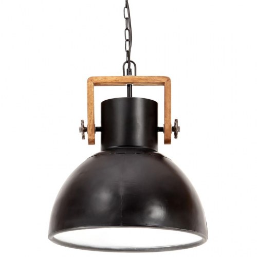 Industriel hængelampe 40 cm E27 - mat sort og brun