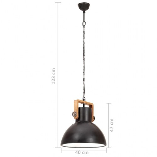 Industriel hængelampe 40 cm E27 - mat sort og brun