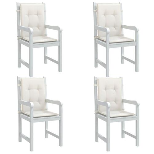 Stolehynder med lav ryg 4 stk. 100x50x4 cm stof cremefarvet