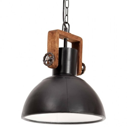 Industriel hængelampe rund 30 cm E27 - mat sort/brun