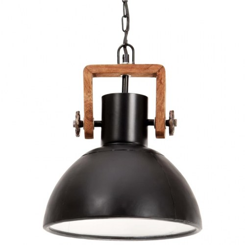 Industriel hængelampe rund 30 cm E27 - mat sort/brun