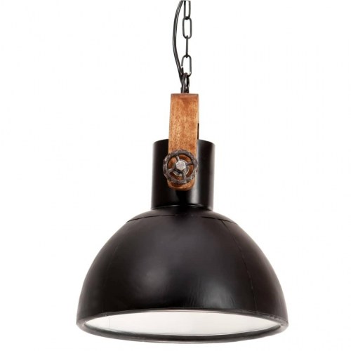 Industriel hængelampe rund 30 cm E27 - mat sort/brun