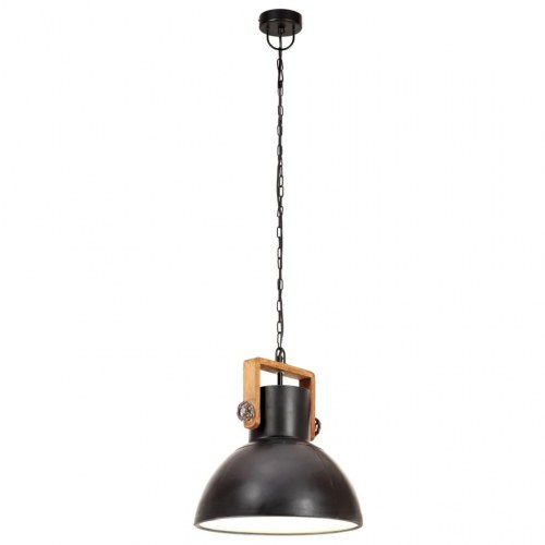 Industriel hængelampe rund 30 cm E27 - mat sort/brun