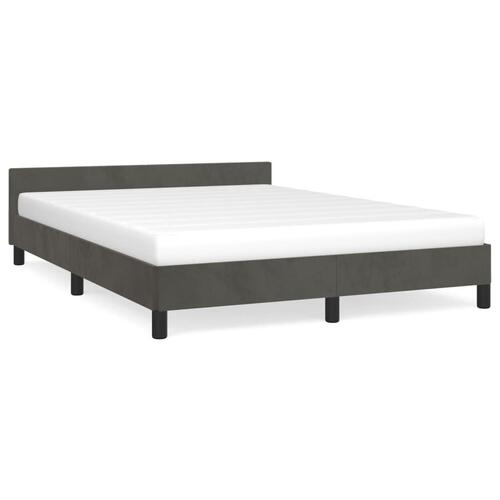 Sengeramme uden madras Mørkegrå 140x190 cm Fløjl