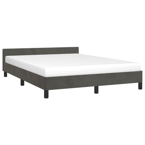 Sengeramme uden madras Mørkegrå 140x190 cm Fløjl