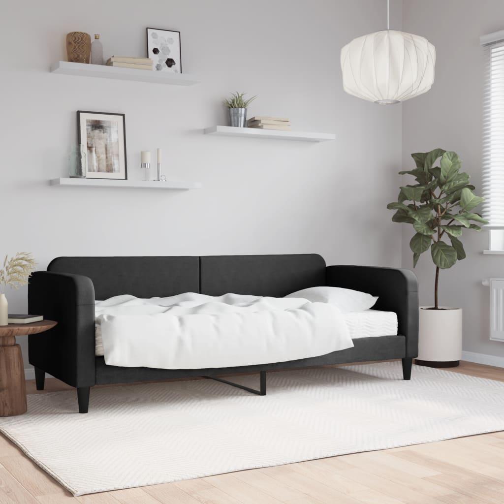 Daybed med madras 80x200 cm stof sort
