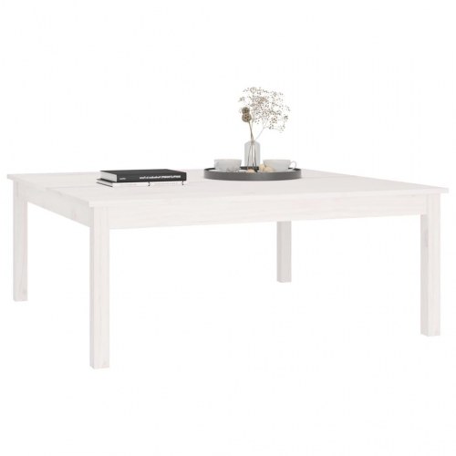 Sofabord i massivt fyrretræ - 100 × 100 × 40 cm, hvid