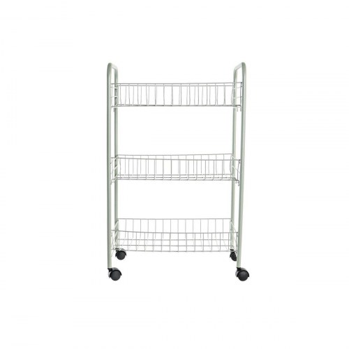 Serveringsvogn - grøn metal/polypropylen, 40 × 26 × 62 cm