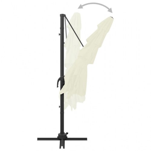 Parasol med aluminiumsstang - 4 niveauer, 250 × 250 cm, sandfarvet
