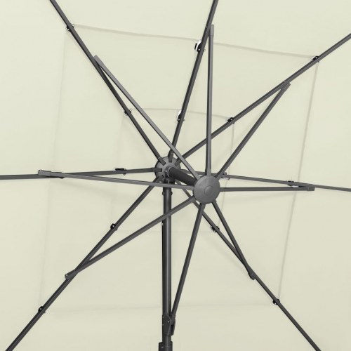 Parasol med aluminiumsstang - 4 niveauer, 250 × 250 cm, sandfarvet