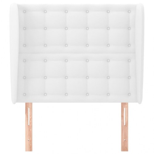Sengegavl med kanter 83 x 23 x 118/128 cm - hvid