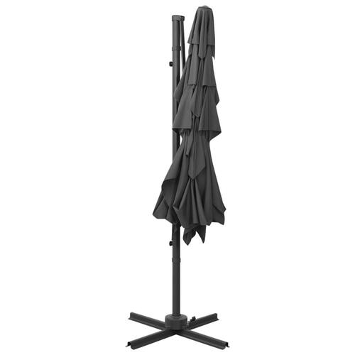 Parasol med aluminiumsstang i 4 niveauer 250x250 cm antracitgrå