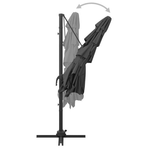 Parasol med aluminiumsstang i 4 niveauer 250x250 cm antracitgrå