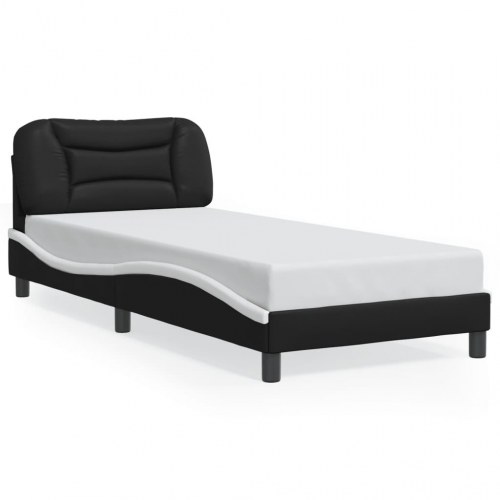 Sengeramme med LED Hvar 80 x 200 cm - sort og hvid