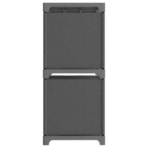 Displayreol med 6 kubeformede rum 103x30x72,5 cm stof grå