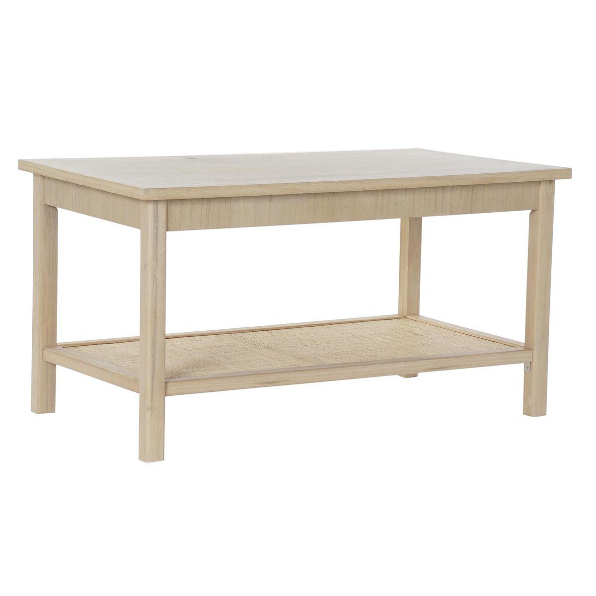 Sofabord 90 X 50 X 46 Cm Natur Aluminium Træ Mdf