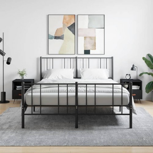 Sengeborde 2 stk. - 40×35×47,5 cm i konstrueret træ, sort