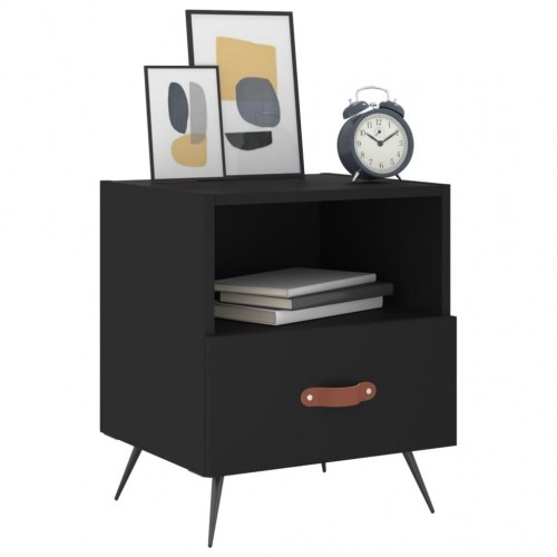 Sengeborde 2 stk. - 40×35×47,5 cm i konstrueret træ, sort