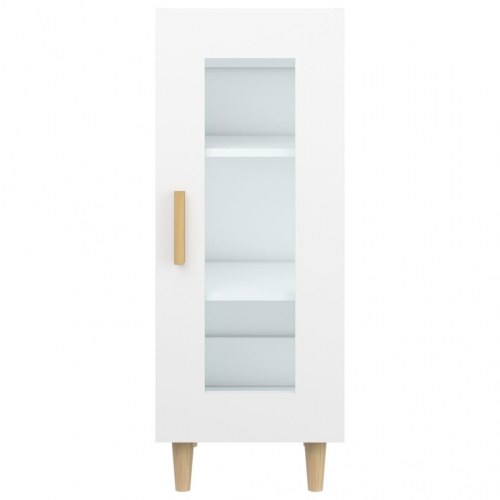 Skænk med glaslåge 34,5×34×90 cm - hvid konstrueret træ