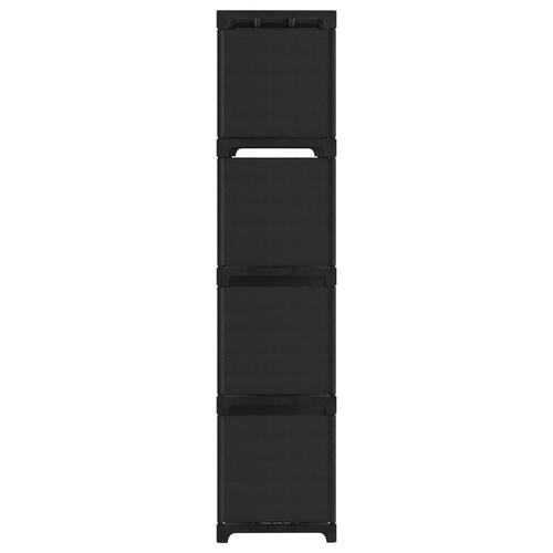 Displayreol med 12 kubeformede rum 103x30x141 cm stof sort