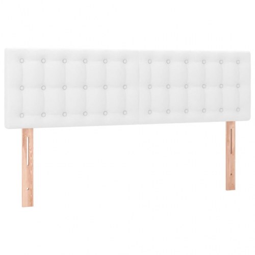 Kontinentalseng med LED-lys 140×190 cm - kunstlæder, hvid