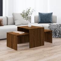 Sofabordssæt 100x48x40 cm konstrueret træ brun egetræsfarve