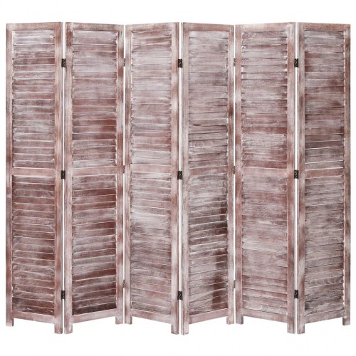 6-panels rumdeler 210 x 165 cm træ brun