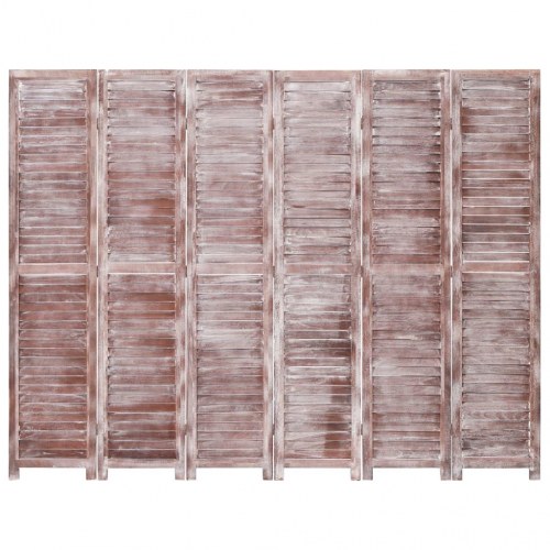 6-panels rumdeler 210 x 165 cm træ brun