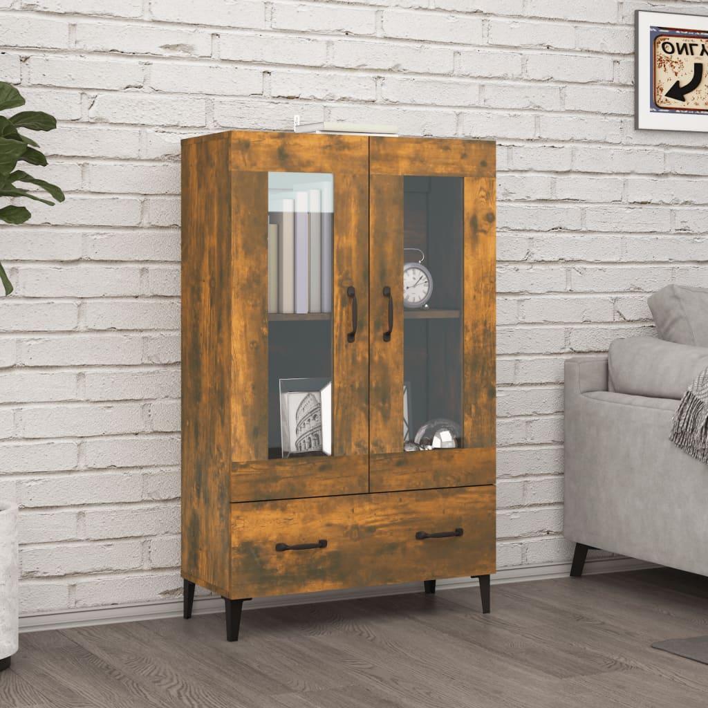 vidaXL skab 70x31x115 cm konstrueret træ røget egetræsfarve