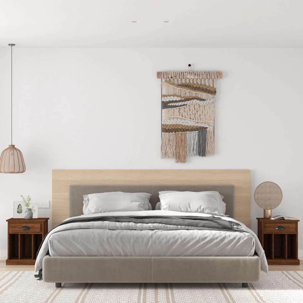 Sengeborde 2 stk. 43x36x50 cm brun egetræsfarve