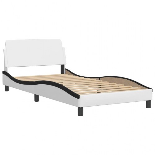 Sengeramme med LED Hvar 100 x 200 cm - hvid og sort
