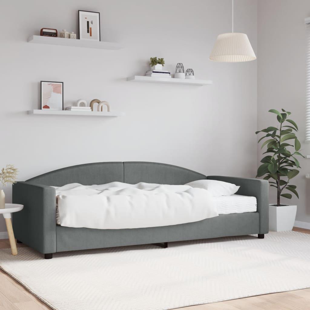Daybed med madras 90x200 cm stof mørkegrå billede