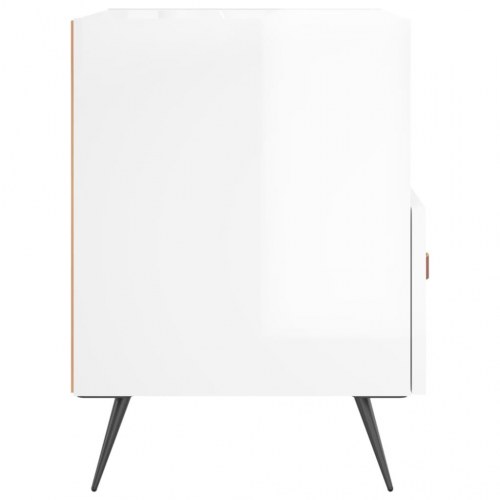 Sengeborde 2 stk. - 40×35×47,5 cm - hvid højglans konstrueret træ