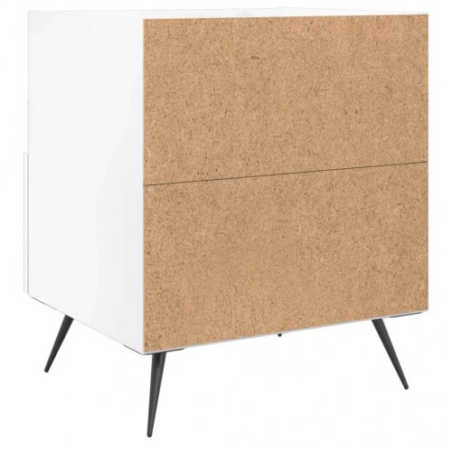 Sengeborde 2 stk. - 40×35×47,5 cm - hvid højglans konstrueret træ