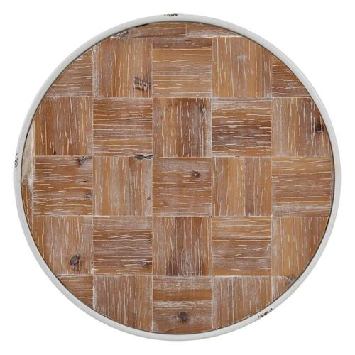 Sofabord 50 x 50 x 56 cm Natur Metal Hvid