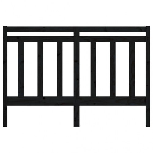 Sengegavl 126 × 4 × 100 cm - massivt fyrretræ, sort