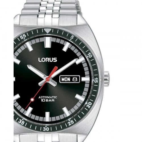 Lorus herreur RL439BX9 - sort skive, sølvfarvet lænke